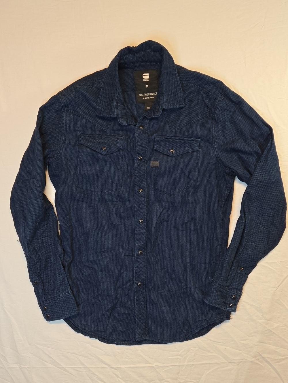 G-Star Raw Dark Blue Tacoma Button Down Long Sleeve Cotton Casual Shirt